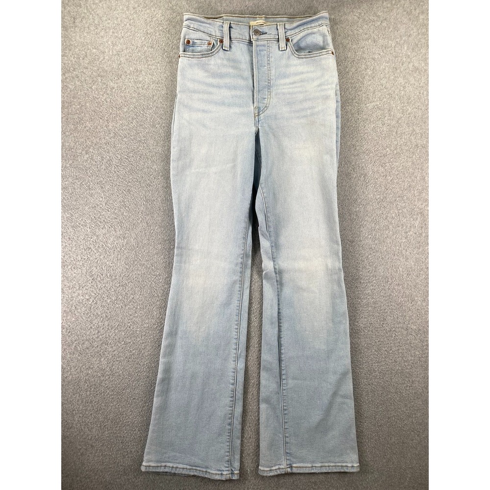 Levis Ribcage Bootcut Size 29 High Rise Jeans Light Wash Blue Button Fly Western